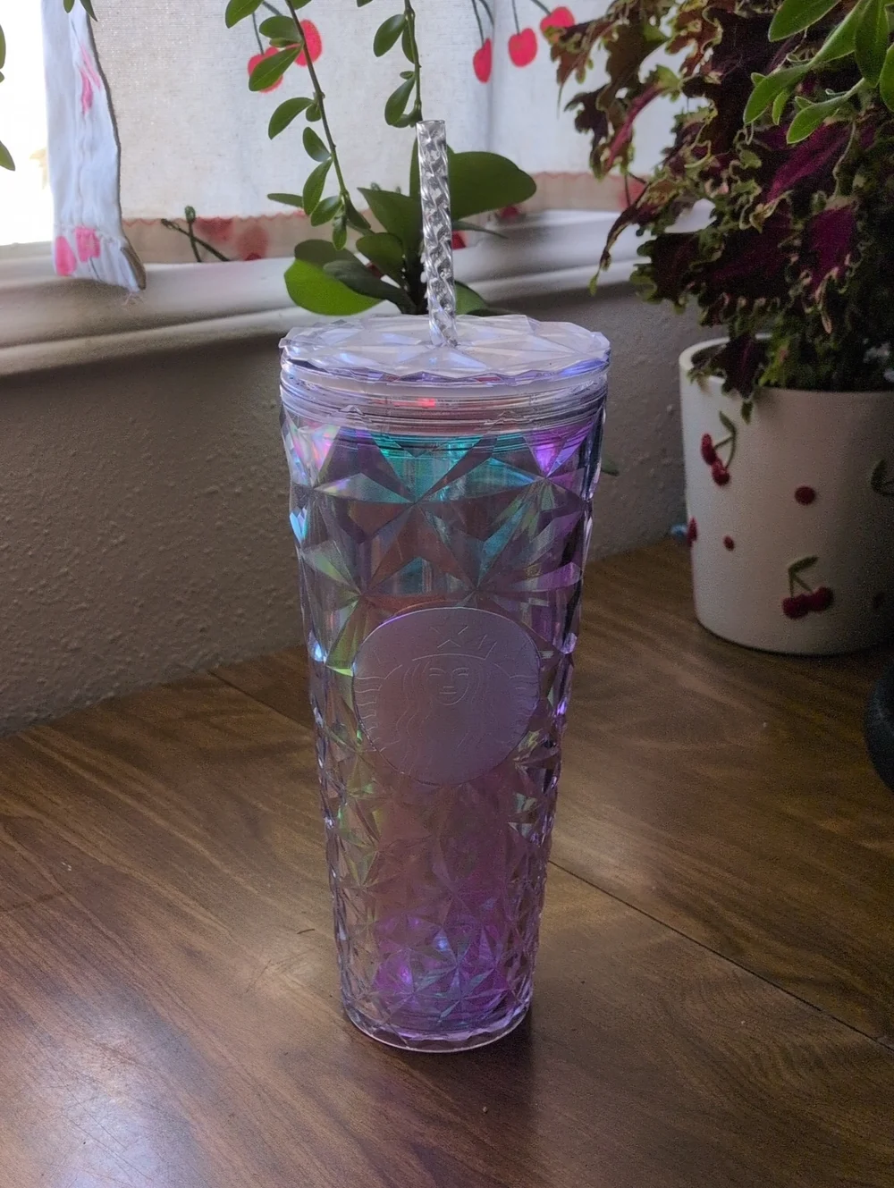 Iridescent Purple Acrylic Tumbler with Straw - Starbucks